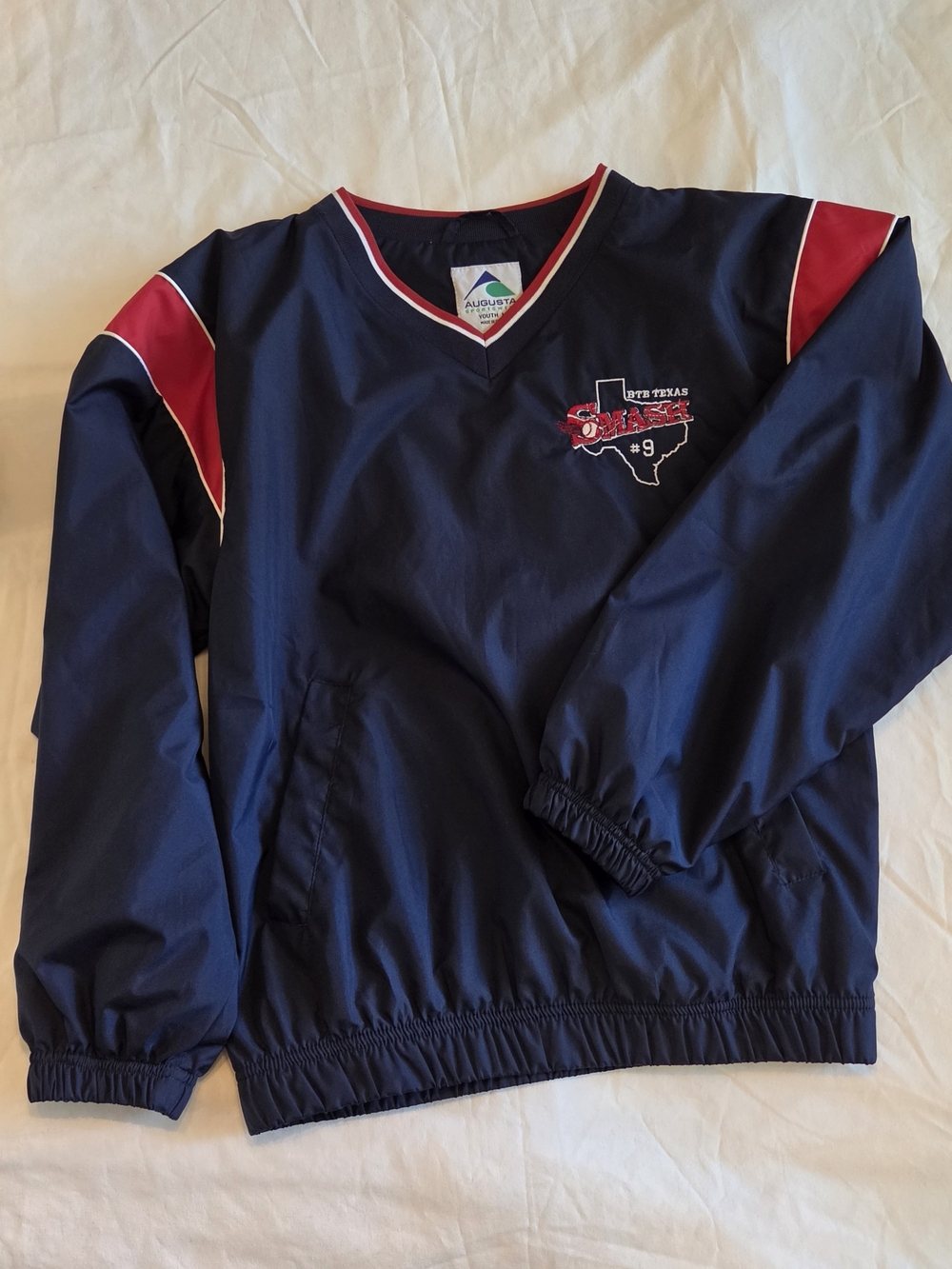 Augusta Sportswear Youth Navy Jacket with Red & White Trim